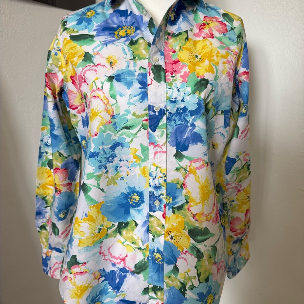 Ralph Lauren Polo Floral Button-Up Shirt Ladies Size 12